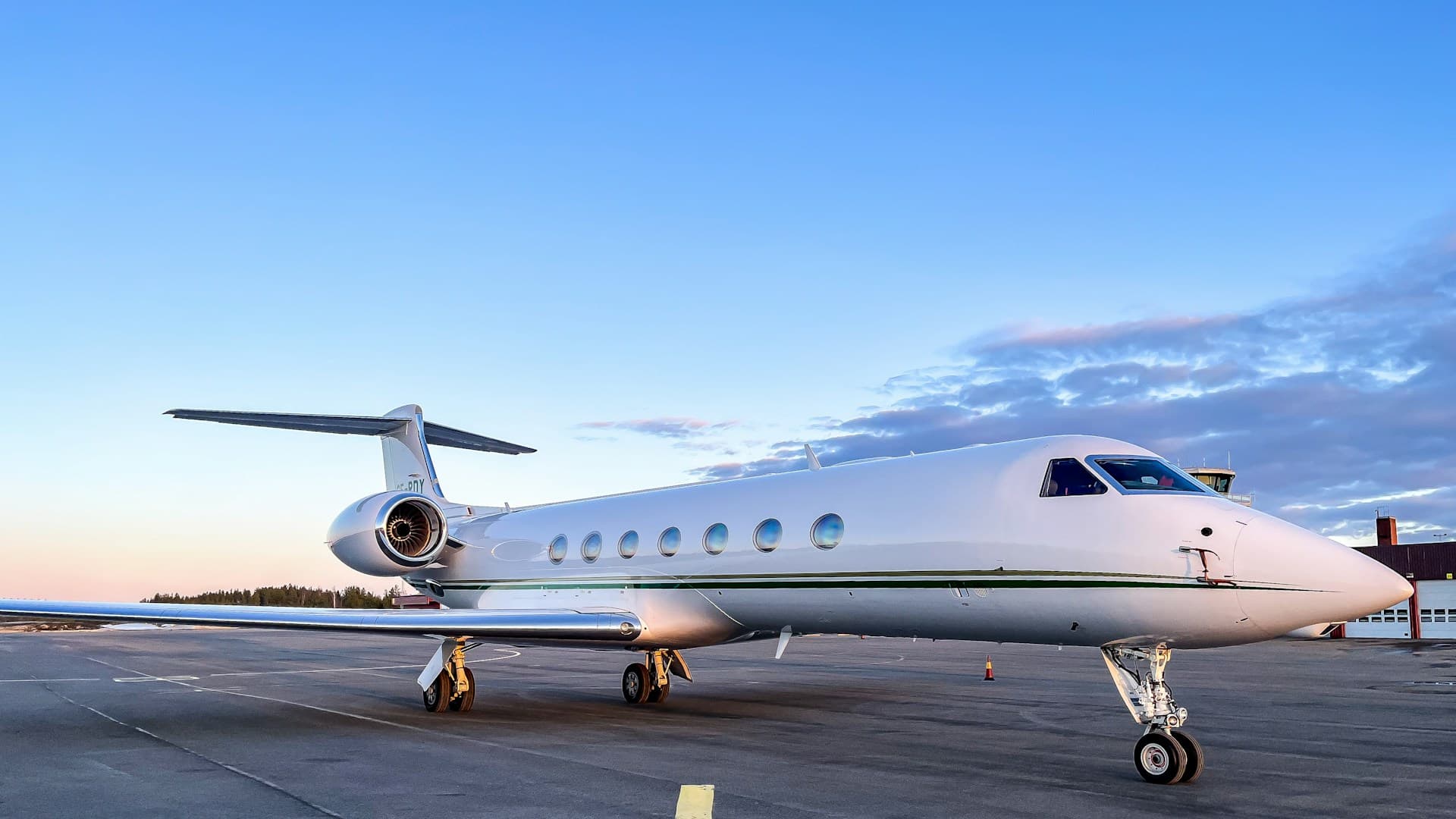 Business jet on tarmac
