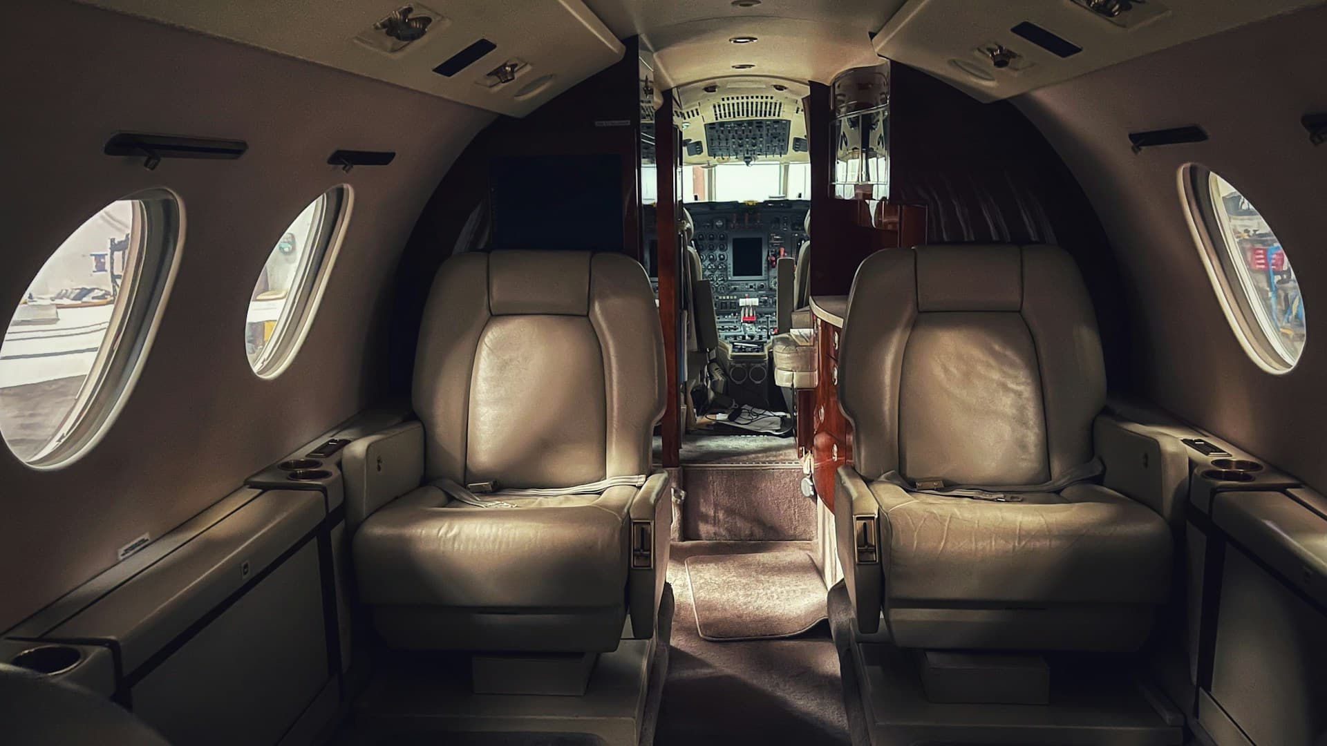 Private jet interior